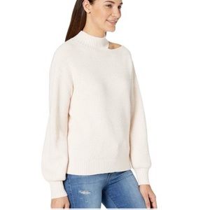 SANCTUARY Womens Pink Cut Out On Shoulder Long Sleeve Turtle Neck Sweater